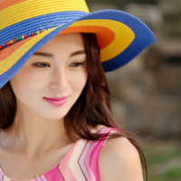 Hat female foldable straw hat Korean version outdoor spring and summer sunflower sunshade hat Outdoo