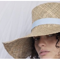 Rcimy 2021 niche hand woven hat wide brim beach travel shading temperament retro lace up straw hat