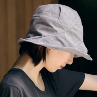Wrinkled small edge fisherman hat female spring and summer leisure travel sun hat sunscreen sun hat